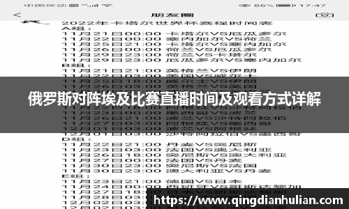俄罗斯对阵埃及比赛直播时间及观看方式详解